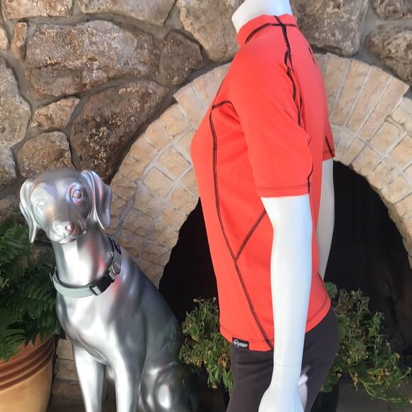 Rip Curl Orange Surfing Short Sleeve Shirt Women's Size Large UPF 50 - Picture 2 of 7